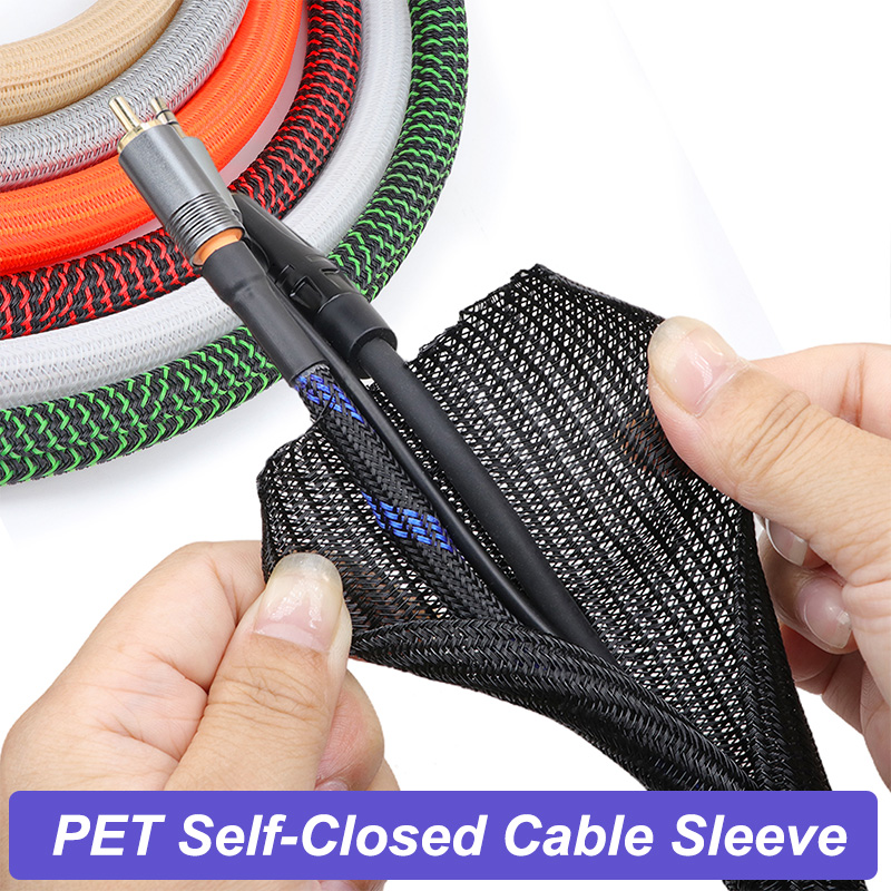 Cable Sleeve Braided - 7 ألوان، غلاف مضفر قابل للتمدد