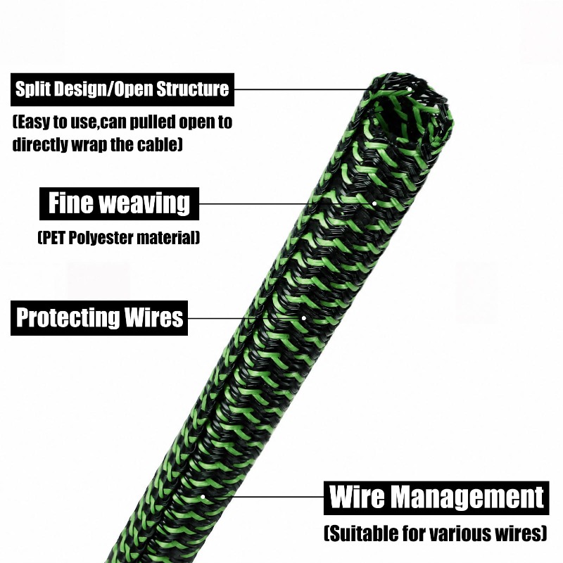 7 ألوان، غلاف مضفر قابل للتمدد - مراجعة Cable Sleeve Braided وسعره