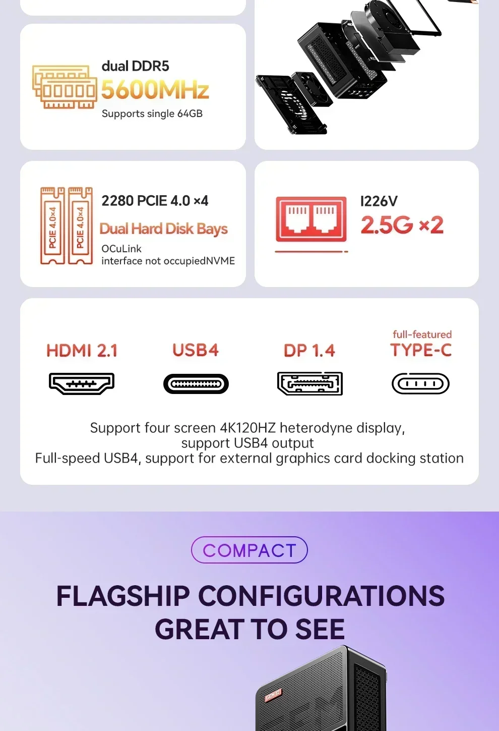 كمبيوتر مصغر Aoostar GEM12 بمع - مراجعة Amd Cpu Ryzen 7 وسعره