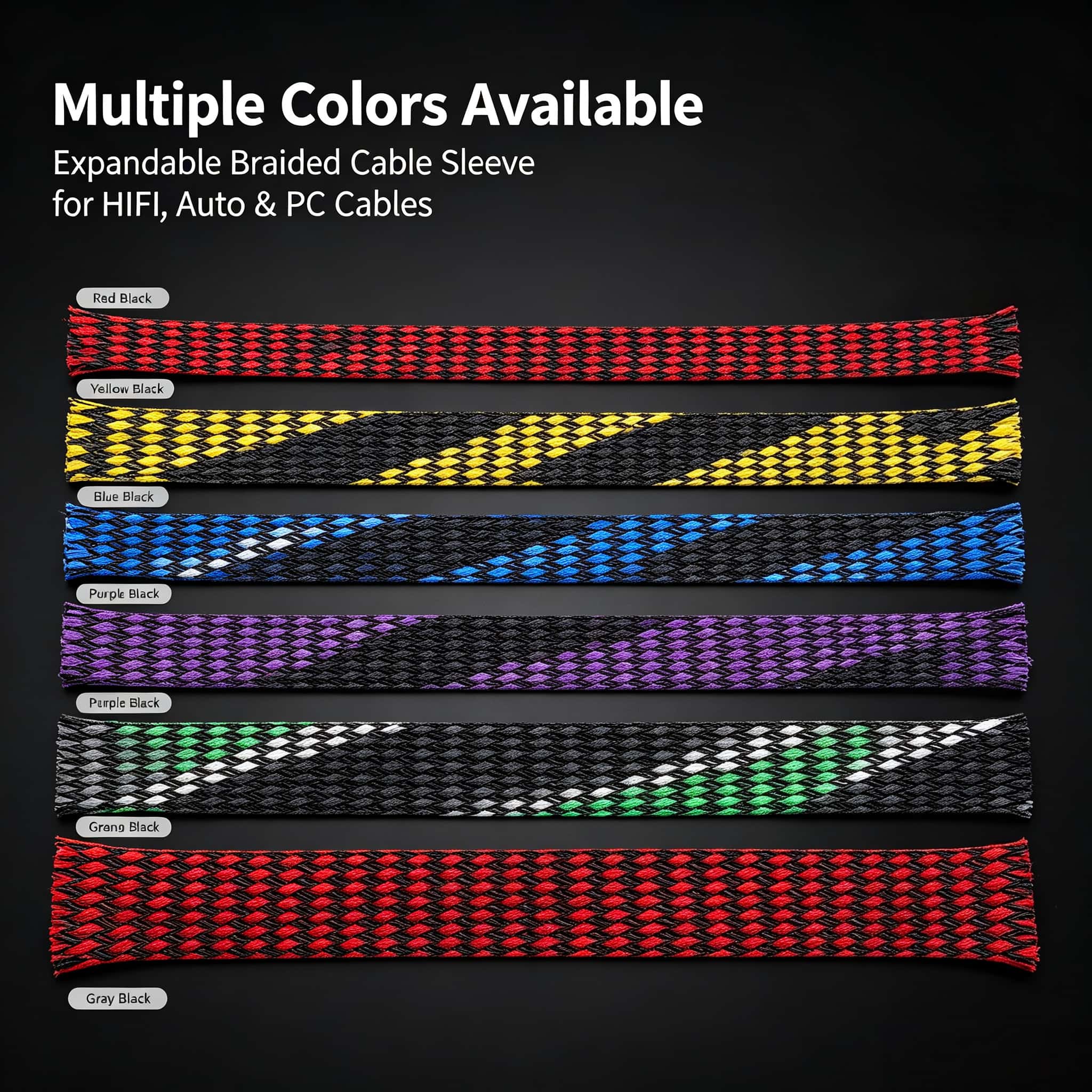 5 متر/10 متر غلاف كابل مجدول ق - مراجعة Cable Sleeve Braided وسعره